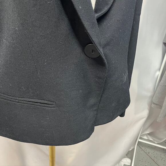 Vintage 80's Evan Picone Worsted Wool Black SIngle Button Blazer Womens 10/12 - Picture 4 of 15